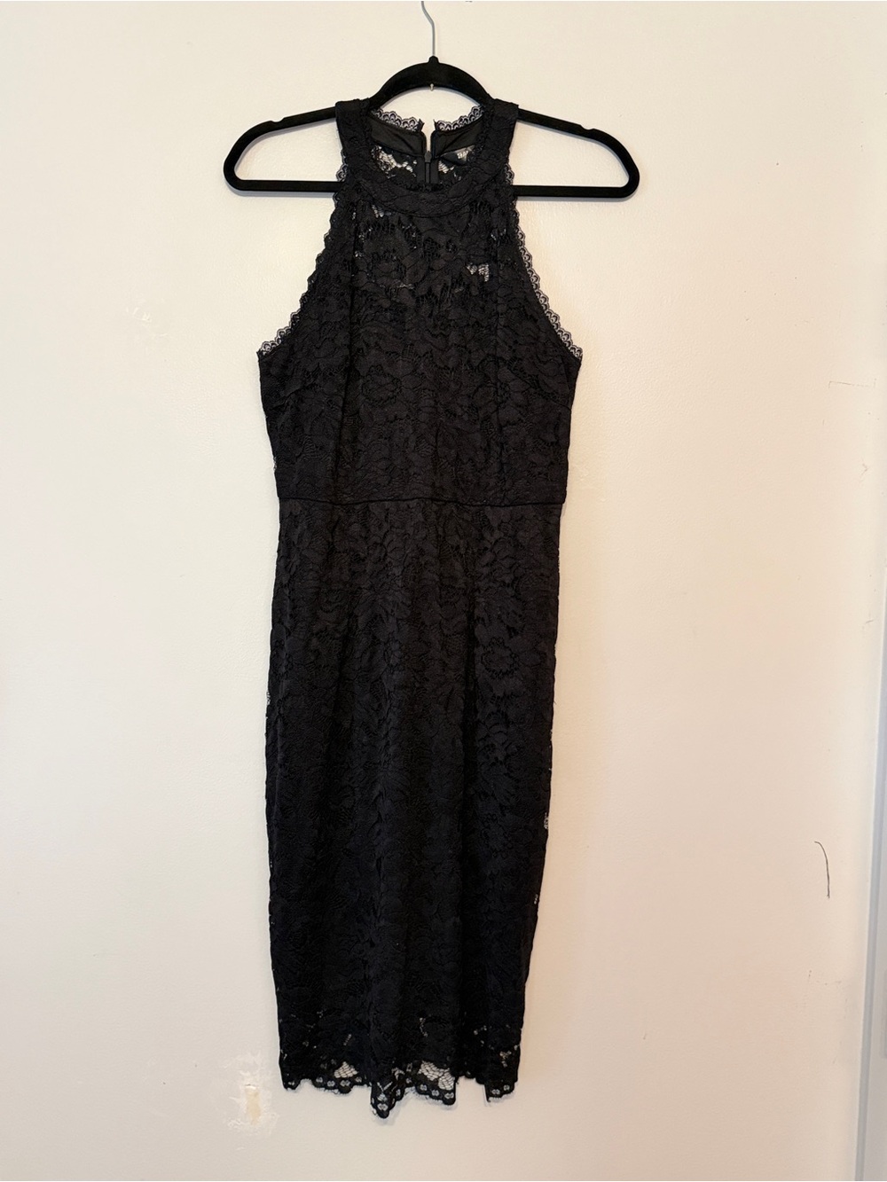 Allegra K Black Lace Halter Midi Dress